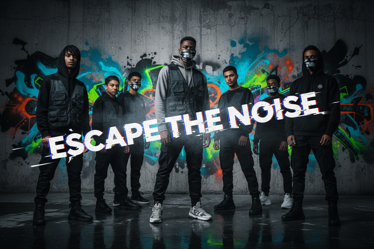 over image, escape the noise, streetwear, 